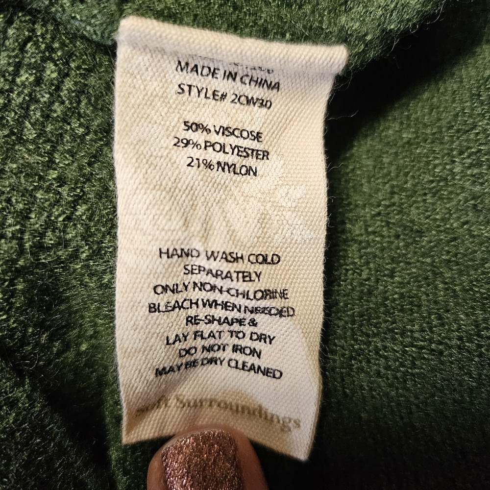 Soft Surroundings Forest Green Bobble Detail Sweater Size M Minimalist Holiday - Picture 8 of 8
